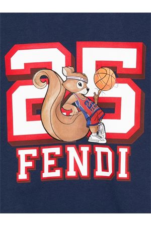 felpa in cotone blu FENDI KIDS | JUH1015V0F1I11